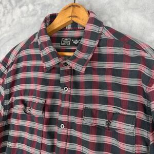Nike Shirt Mens XL Red Plaid Flannel Button Down Long Sleeve Casual Pockets